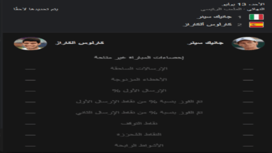 موعد مباراة ألكاراز وسينر