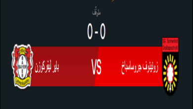 سبب توقف مباراة باير ليفركوزن وزونينوف جروساسباخ