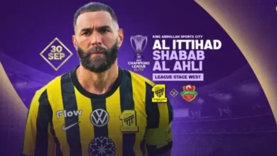 توقيت مباراة الاتحاد وشباب الأهلي